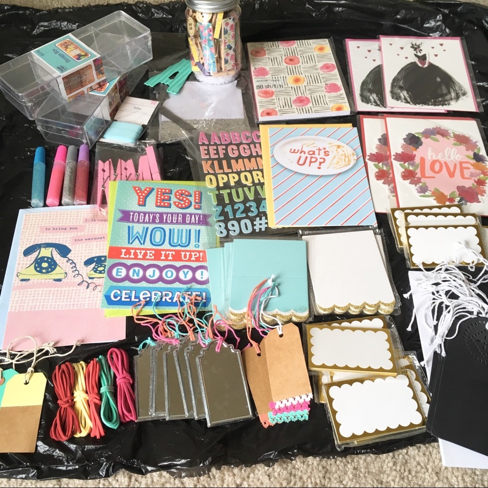 Stationary Craft Cards Tags Pins Lot